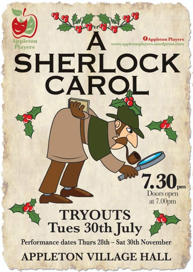 Appleton Players auditions for A Sherlock Carol 30th July