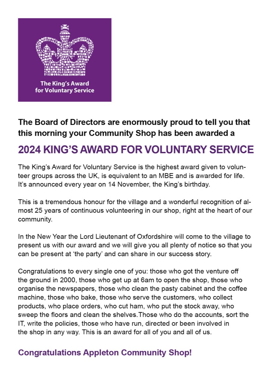 King's Award for Voluntary Service