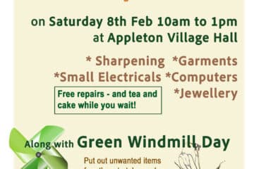 Green Appleton Repair Cafe 8th February 2025 2pm Appleton Village Hall